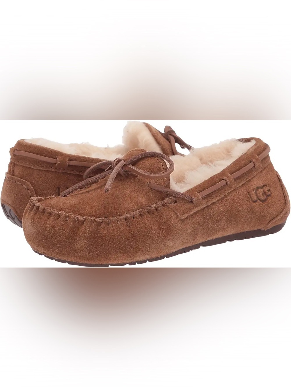 UGG Dakota Girls Sheepskin Moccasin Slippers. Big Girl size 4